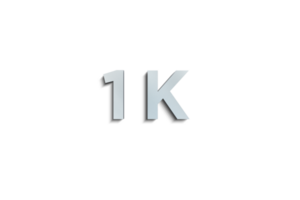 1 k suscriptores celebracion saludo número con acero diseño png