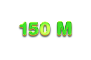 150 million subscribers celebration greeting Number with candy design png