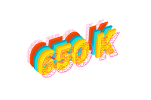 650 k subscribers celebration greeting Number with tech design png