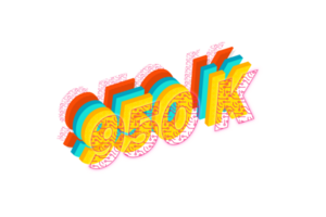 950 k subscribers celebration greeting Number with tech design png