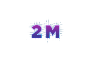 2 million subscribers celebration greeting Number with purple glowing design png