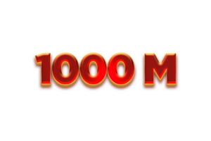 1000 million les abonnés fête salutation nombre avec fruité conception png