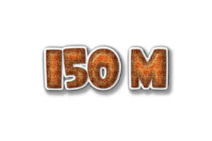 150 million subscribers celebration greeting Number with burger design png