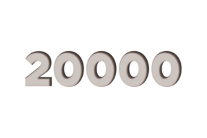 20000 subscribers celebration greeting Number with marble engraved design png