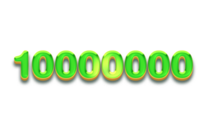 10000000 subscribers celebration greeting Number with candy design png