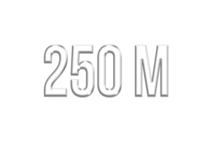 250 million subscribers celebration greeting Number with silver design png