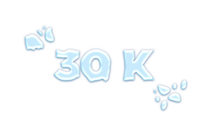 30 k subscribers celebration greeting Number with water design png