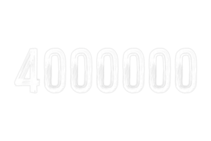 4000000 subscribers celebration greeting Number with chalk design png