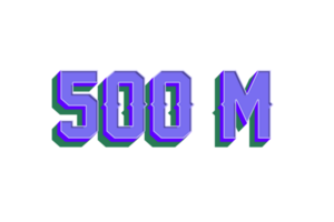 500 million subscribers celebration greeting Number with vintage design png