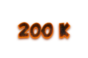 200 k abonnees viering groet aantal met steenkool ontwerp png