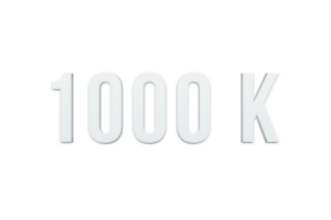 1000 k subscribers celebration greeting Number with minimal design png