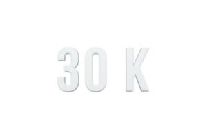 30 k subscribers celebration greeting Number with minimal design png