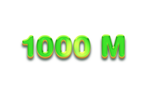 1000 million subscribers celebration greeting Number with candy design png