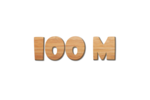 100 million subscribers celebration greeting Number with burned wood design png