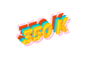 350 k subscribers celebration greeting Number with tech design png