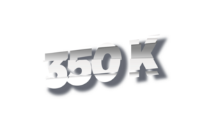 350 k subscribers celebration greeting Number with cutting design png