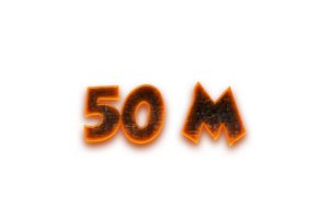 50 million subscribers celebration greeting Number with coal design png