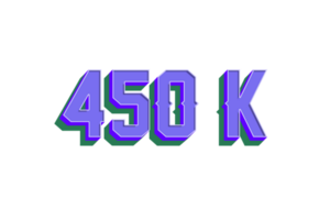 450 k suscriptores celebracion saludo número con Clásico diseño png