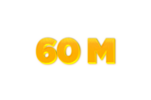 60 million les abonnés fête salutation nombre avec Jaune conception png