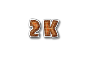 2 k subscribers celebration greeting Number with burger design png