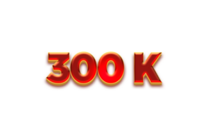 300 k subscribers celebration greeting Number with fruity design png