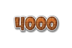 4000 subscribers celebration greeting Number with burger design png