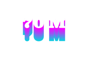 70 million subscribers celebration greeting Number with multi color design png