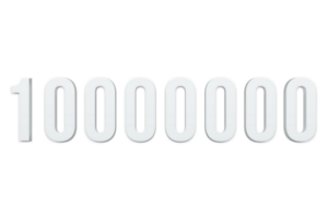 10000000 subscribers celebration greeting Number with minimal design png