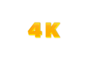 4 k prenumeranter firande hälsning siffra med gul design png