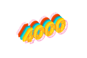 4000 subscribers celebration greeting Number with tech design png