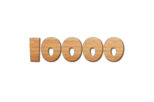 10000 subscribers celebration greeting Number with wood design png