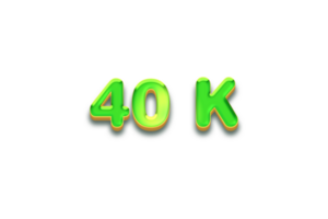 40 k subscribers celebration greeting Number with candy design png