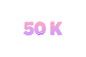 50 k subscribers celebration greeting Number with waves design png