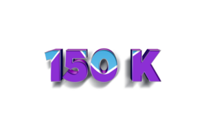 150 k abonnees viering groet aantal met blauw Purper ontwerp png