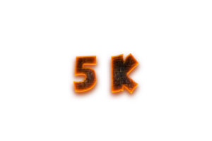 5 k subscribers celebration greeting Number with coal design png