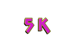 5 k subscribers celebration greeting Number with game design png