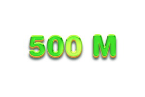 500 million subscribers celebration greeting Number with candy design png