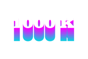 1000 k subscribers celebration greeting Number with multi color design png