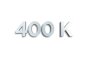 400 k subscribers celebration greeting Number with steel design png