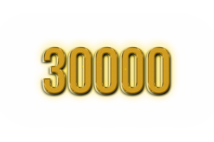 30000 suscriptores celebracion saludo número con dorado diseño png