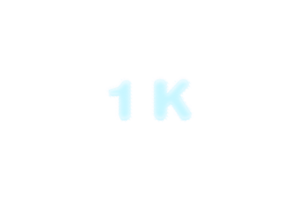 1 K iscritti celebrazione saluto numero con congelato design png