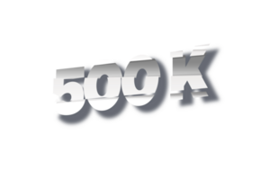 500 k les abonnés fête salutation nombre avec Coupe conception png