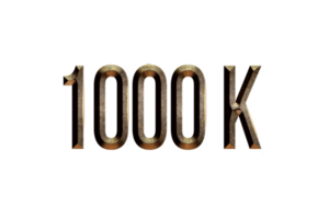 1000 k subscribers celebration greeting Number with historical design png