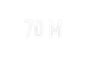 70 million subscribers celebration greeting Number with chalk design png