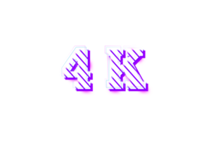 4 k subscribers celebration greeting Number with stripe design png