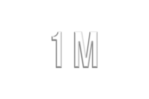 1 million subscribers celebration greeting Number with silver design png