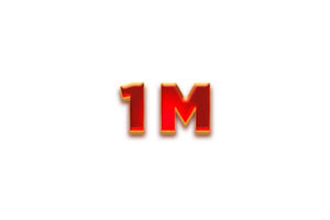 1 million subscribers celebration greeting Number with fruity design png