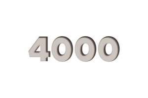 4000 subscribers celebration greeting Number with marble engraved design png