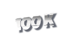 100 k subscribers celebration greeting Number with cutting design png