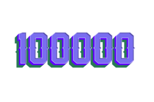 100000 subscribers celebration greeting Number with vintage design png